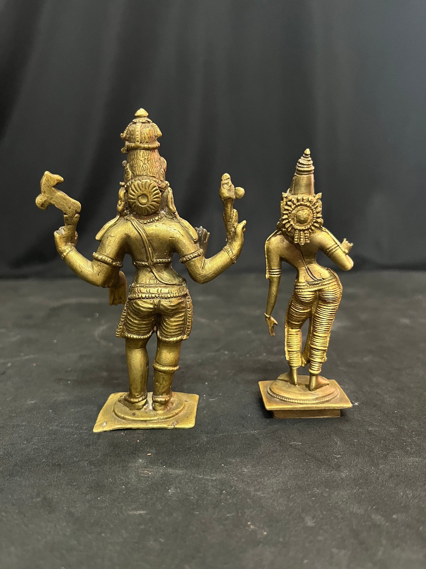 vintage bronze cast uma maheshwari and Chandramouleshwara shiva