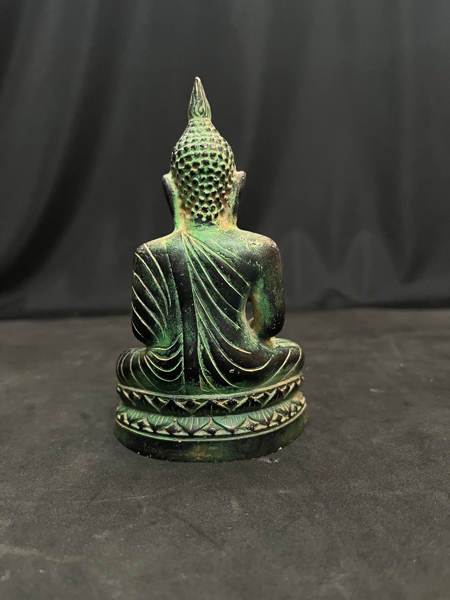 vintage wooden powder made buddha figurine