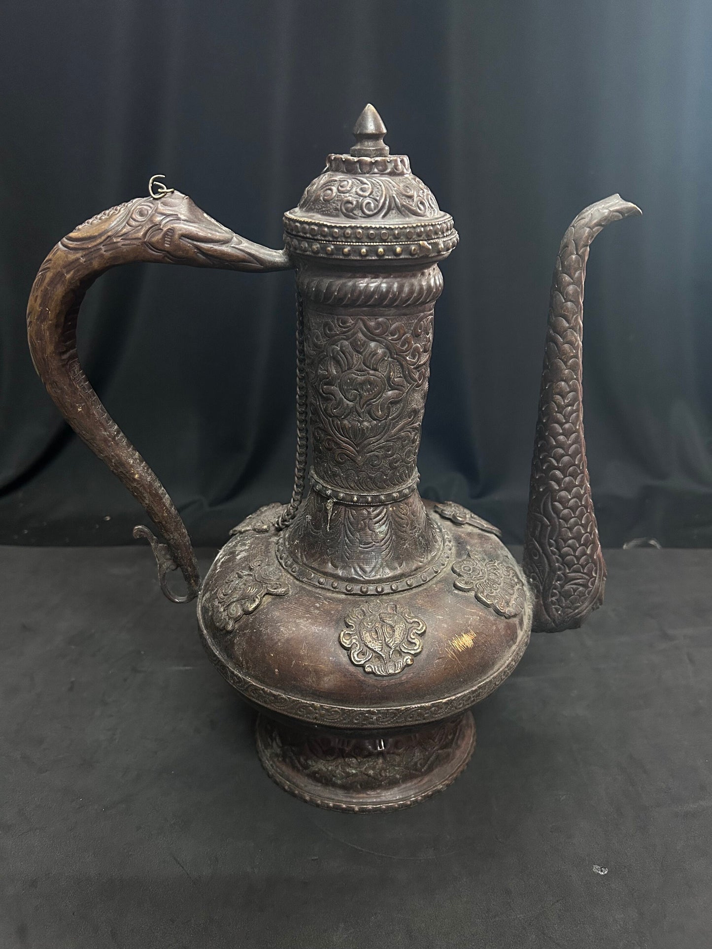 vintage copper made jug from deccan used to serve tea beverage etc