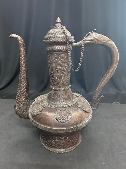 vintage copper made jug from deccan used to serve tea beverage etc