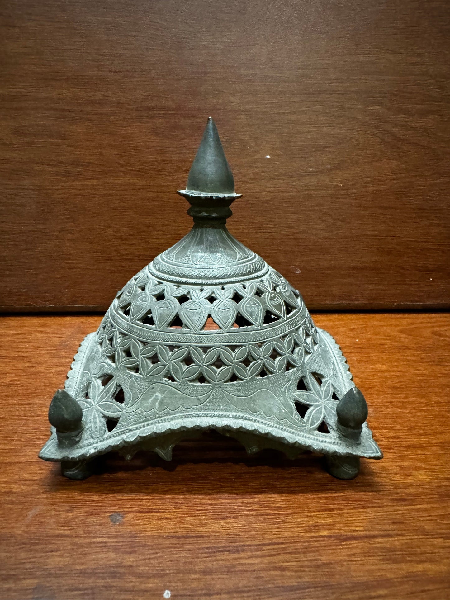 Vintage bronze cast mantapa top part , a rare collectible from deccan