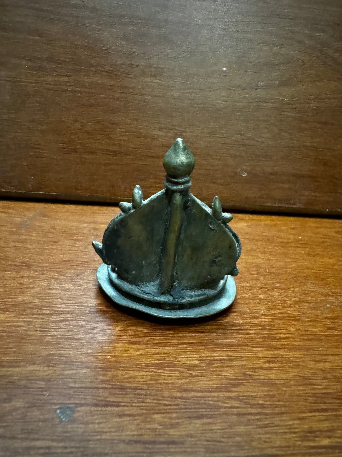 Vinatge bronze cast Surya chandra votive lamp from south india