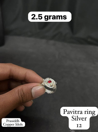 Handcrafted silver made Pavitra ring