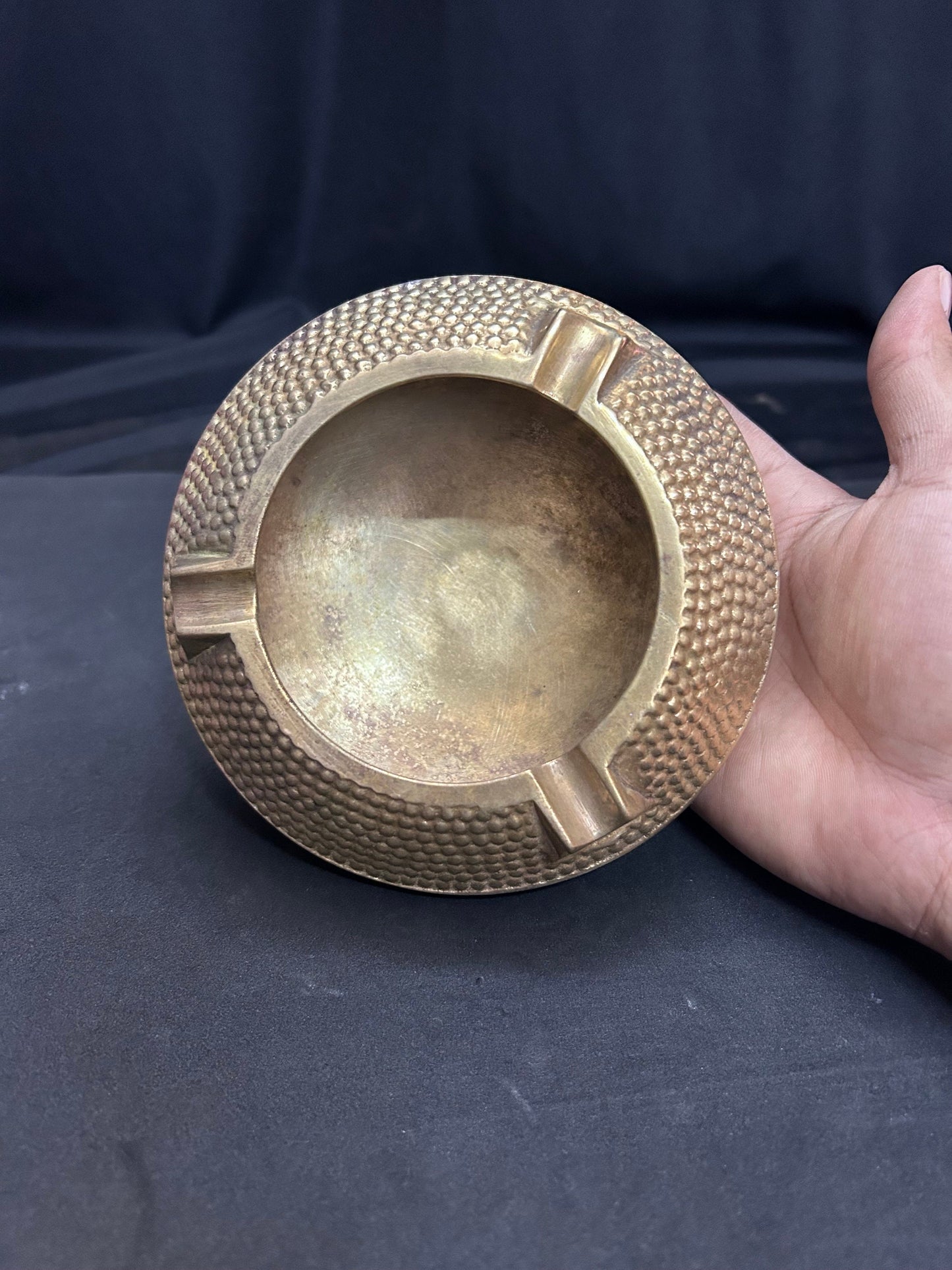 Vintage brass cast ash tray