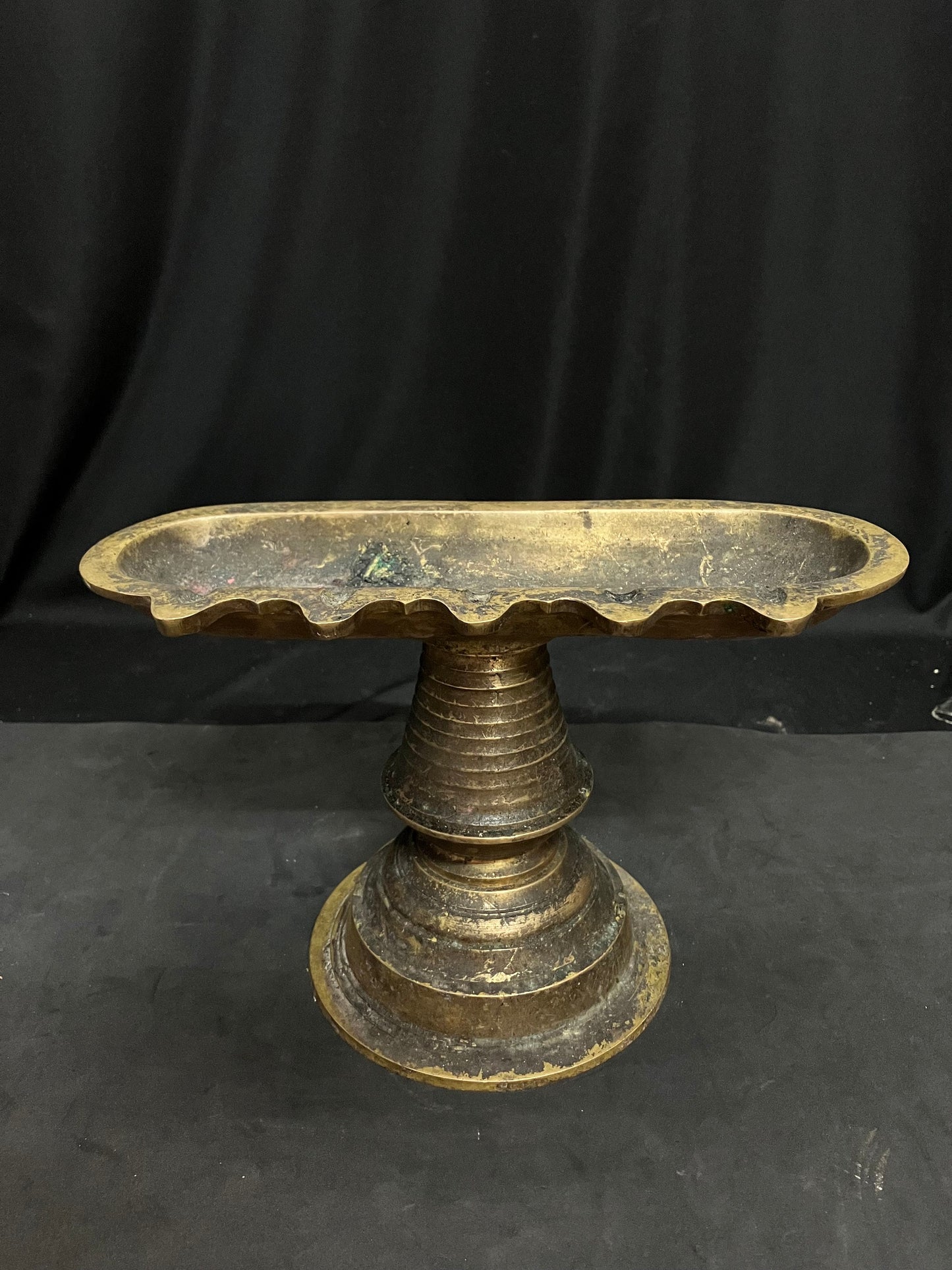 vintage bronze cast boat lamp from malbar kerala