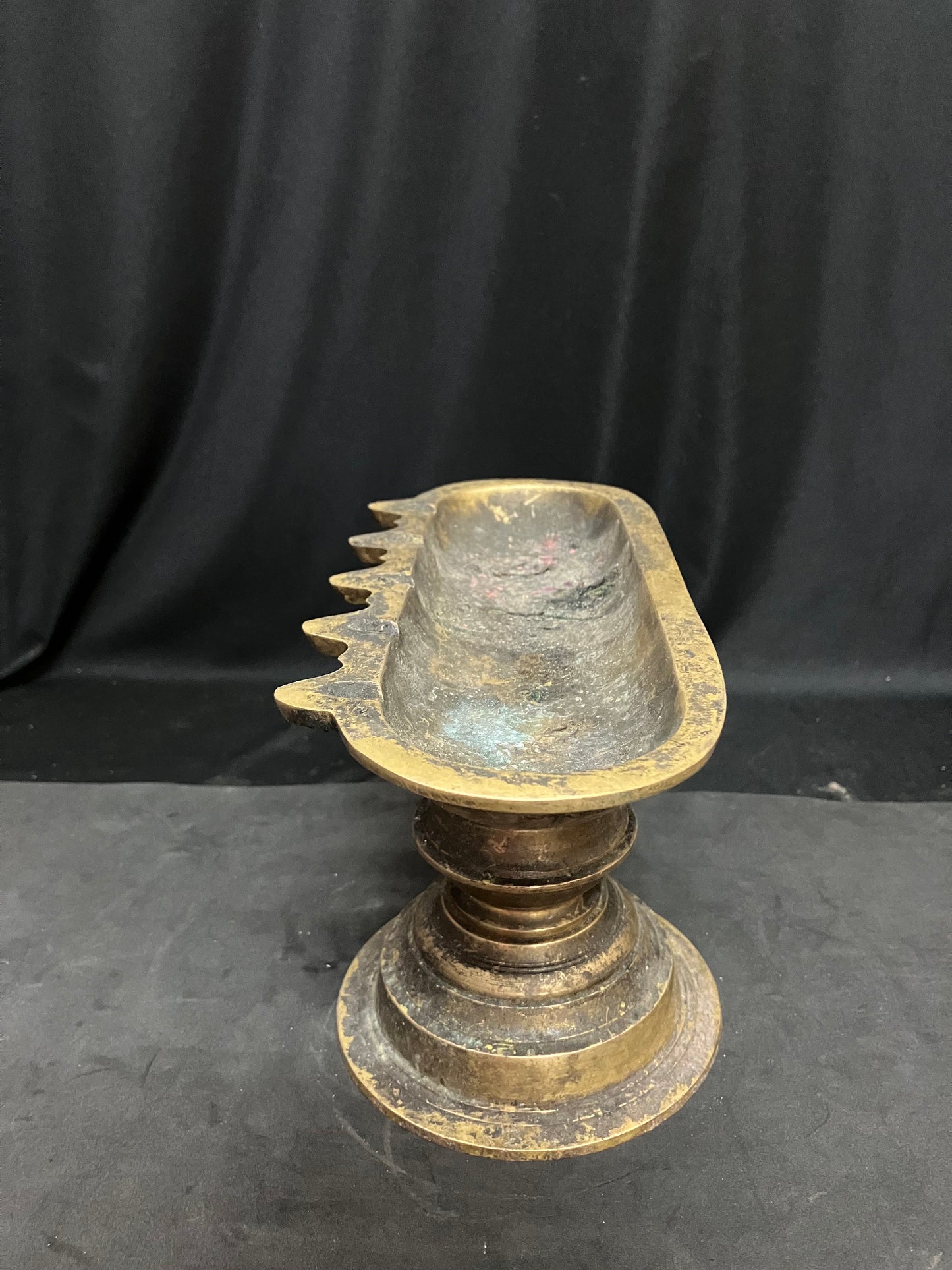 vintage bronze cast boat lamp from malbar kerala