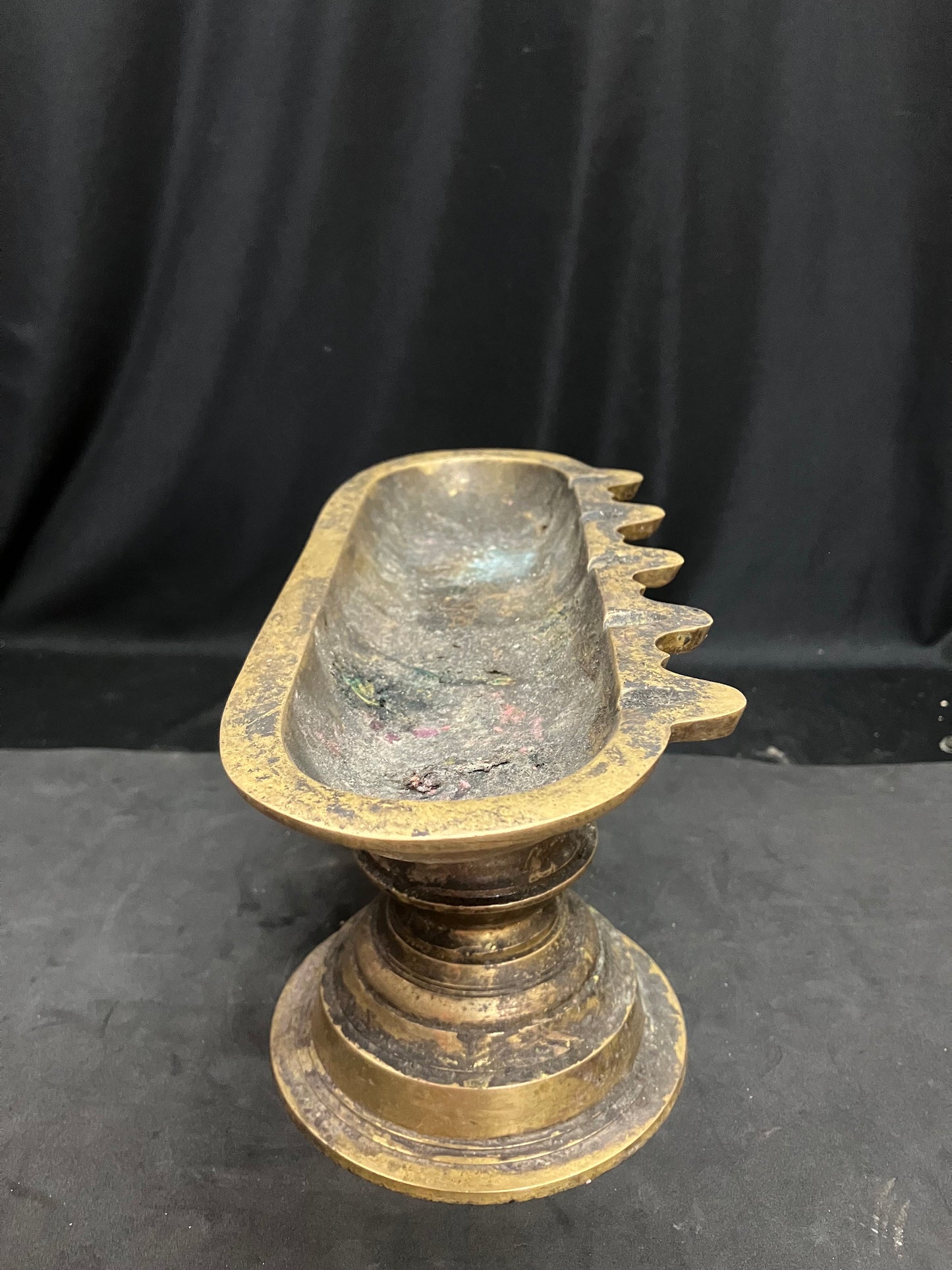 vintage bronze cast boat lamp from malbar kerala