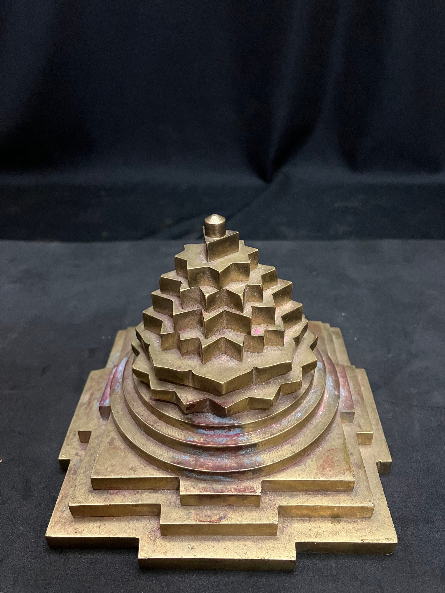 vintage bronze cast meru sri chakra sri yantra for worship