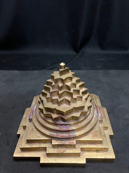 vintage bronze cast meru sri chakra sri yantra for worship