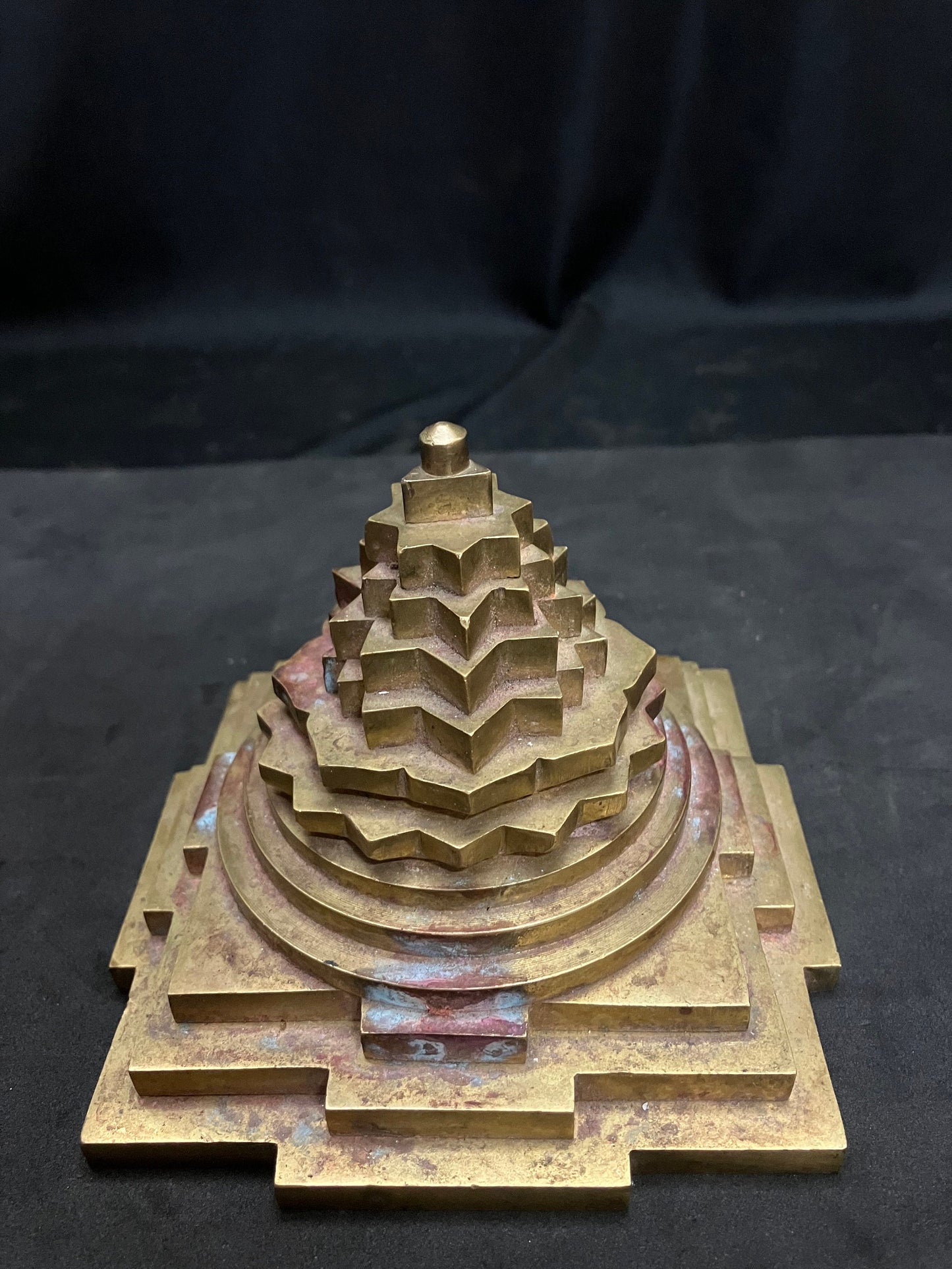 vintage bronze cast meru sri chakra sri yantra for worship