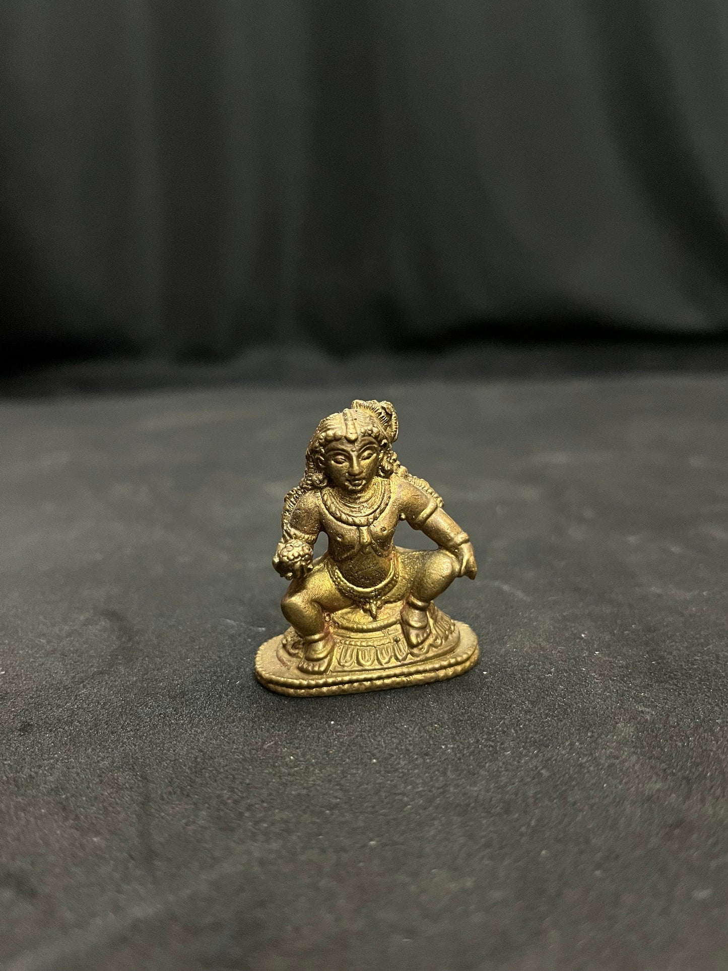 vintage bronze cast miniature bala krishna figurine