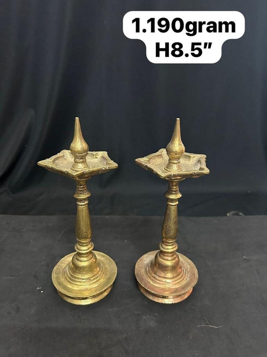 vintage bronze cast kalsha lamp from karnataka