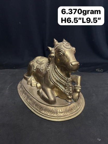 vintage bronze cast Nandi figurine