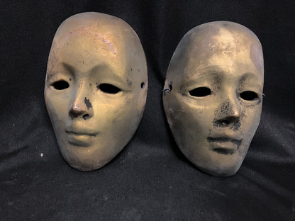 vinatge bronze cast masks