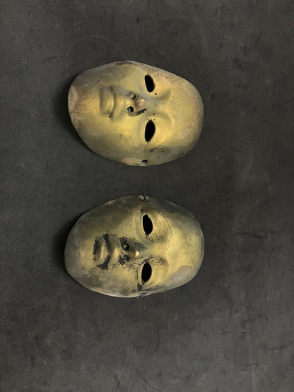 vinatge bronze cast masks