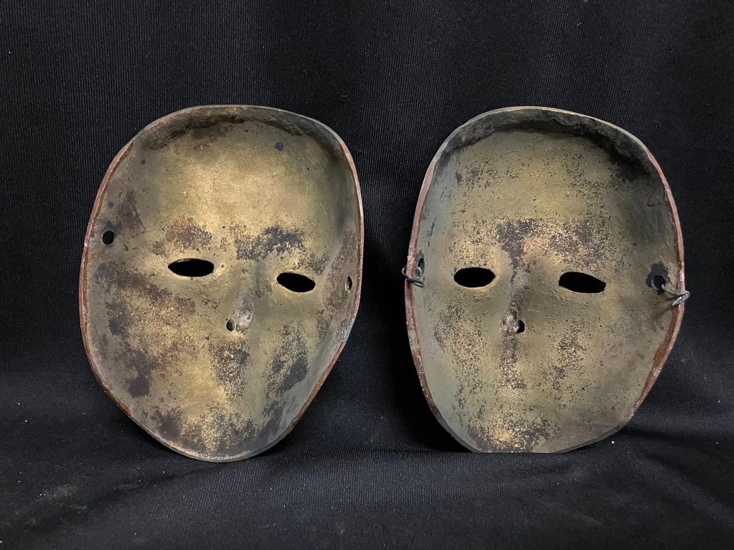 vinatge bronze cast masks