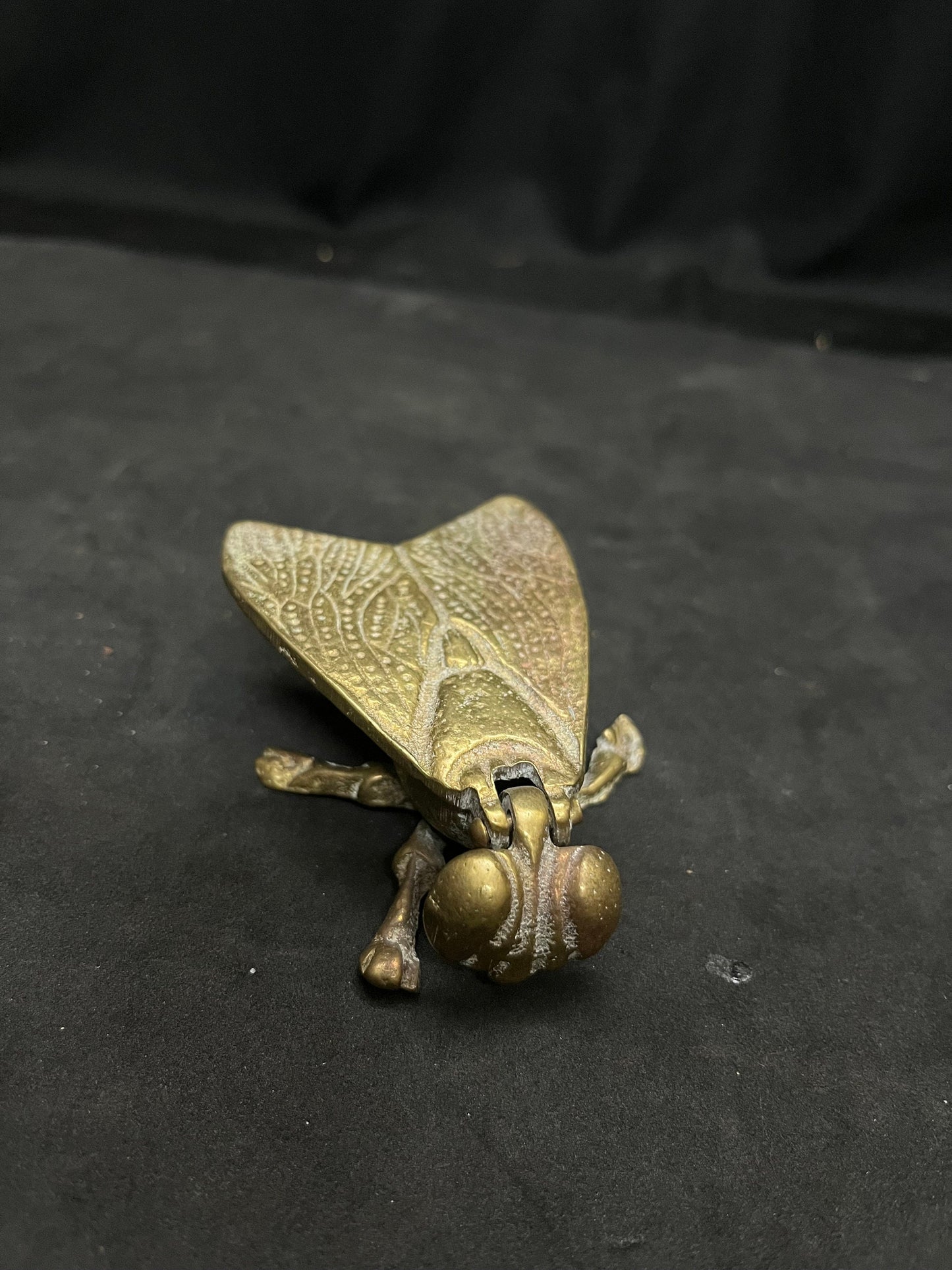 vintage brass cast housefly insect