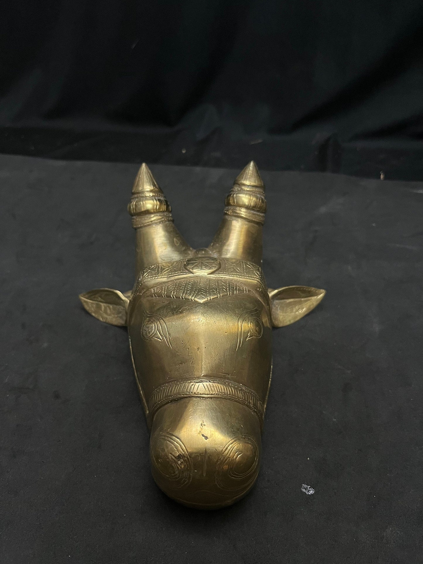 vintage bronze cast Nandi Mask from karnataka