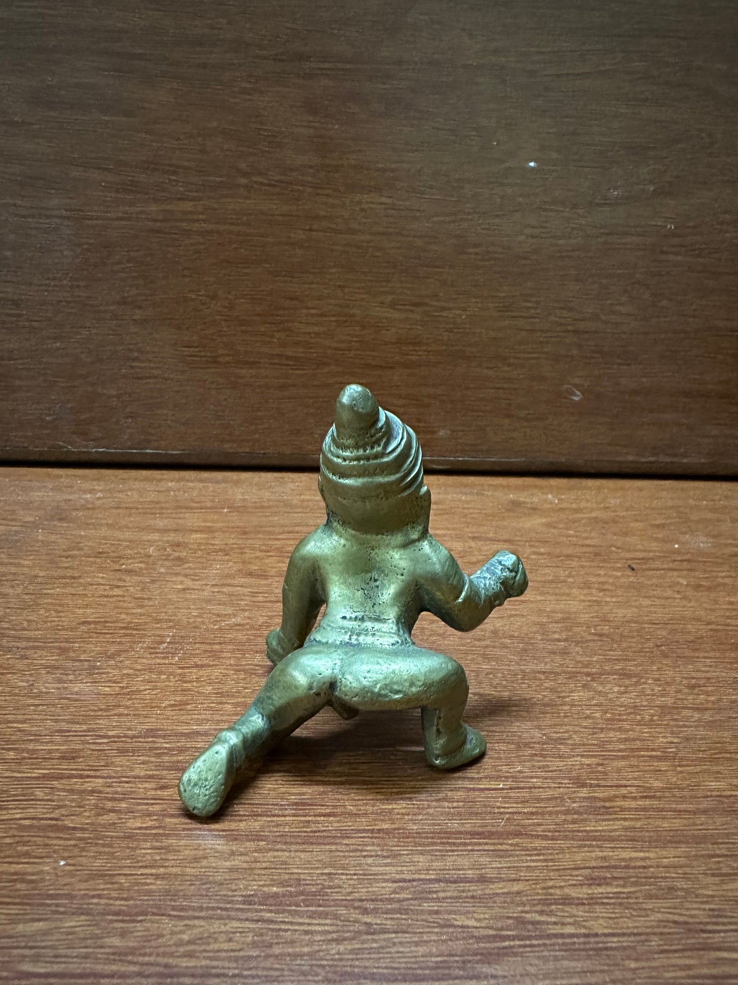 Vintage solid bronze cast crawling krishna