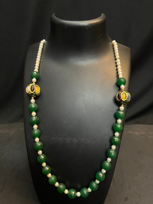 Vintage Green stone mala for decoration