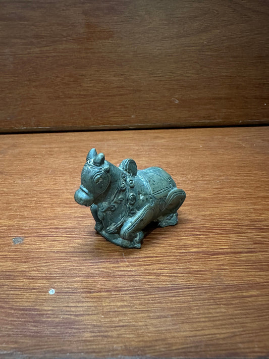 vintage bronze cast nandi idol miniature