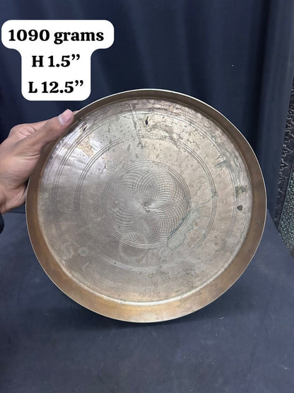 vintage bronze cast handmade dinner plate