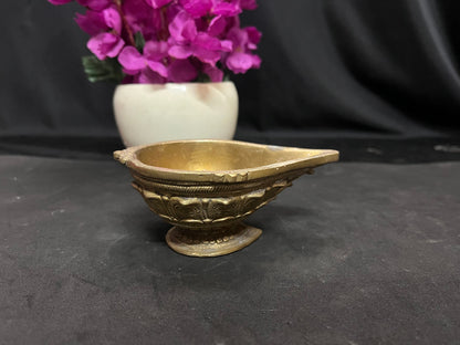 vintage bronze cast deepa or oil lamp