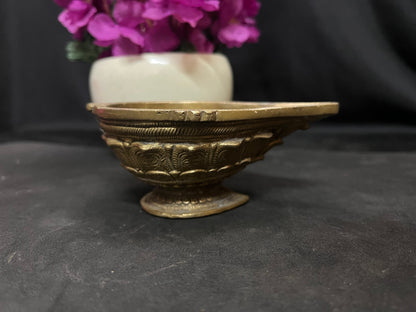 vintage bronze cast deepa or oil lamp