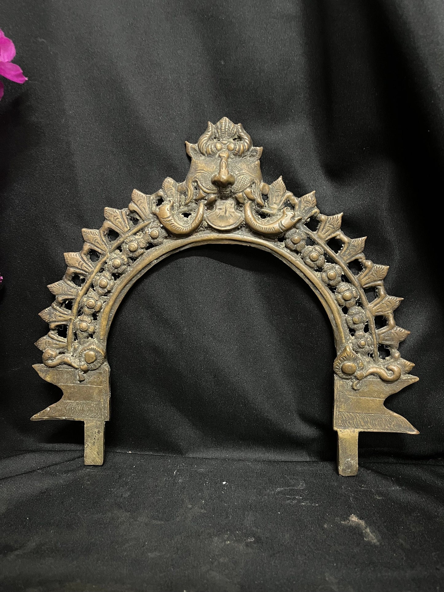 vintage bronze cast folk style prabhavali