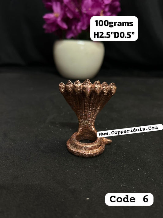 copper casted idol of naga abharna naga prabhavali naga/ adhishesha 7 hoods naga