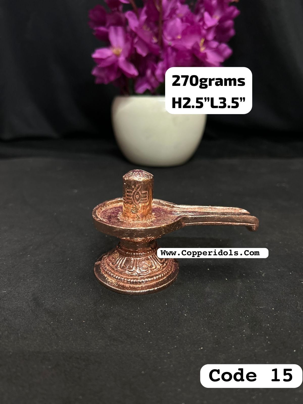 copper casted idol of shiva linga