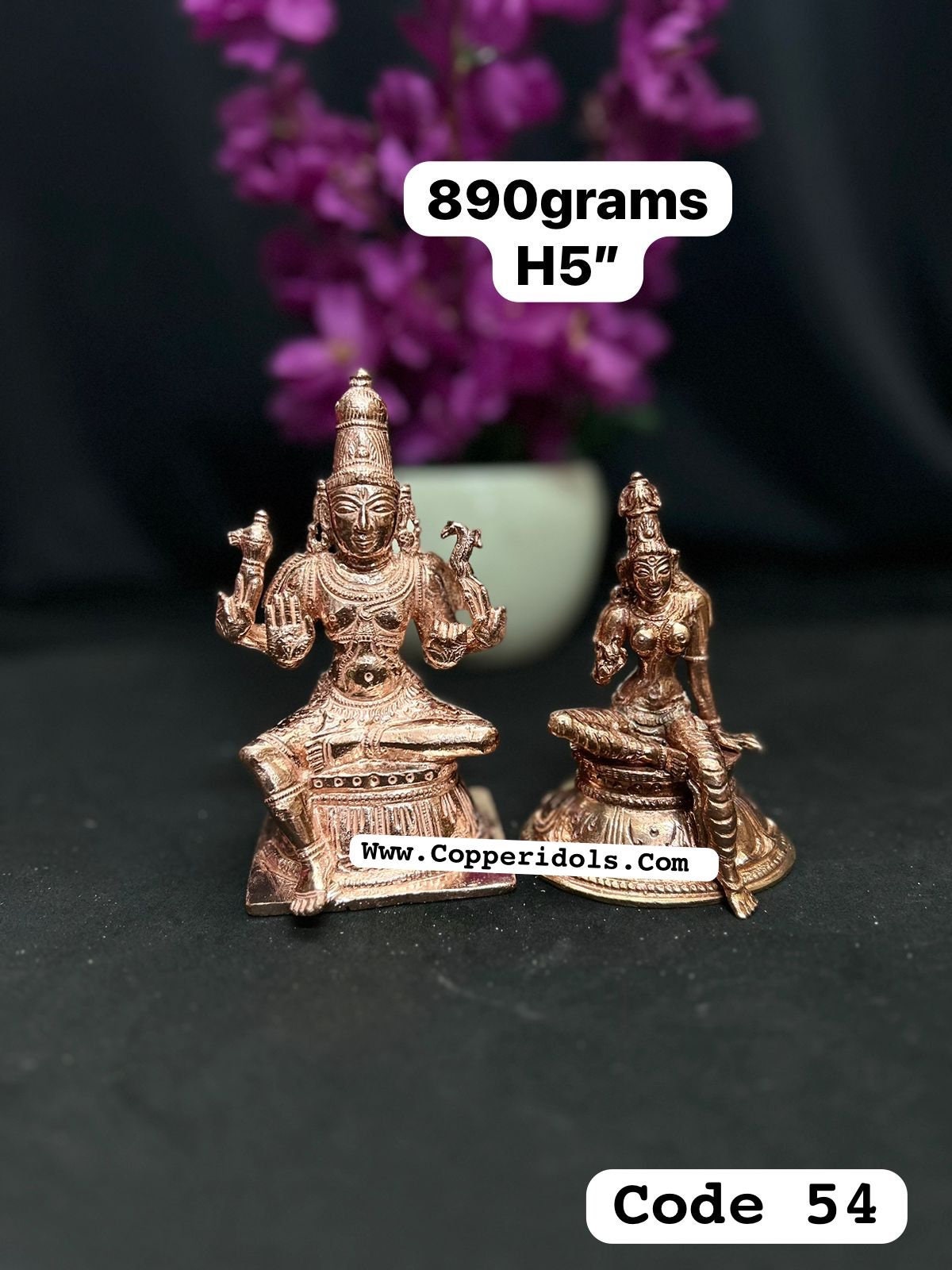 Copper casted shiva parvati idols