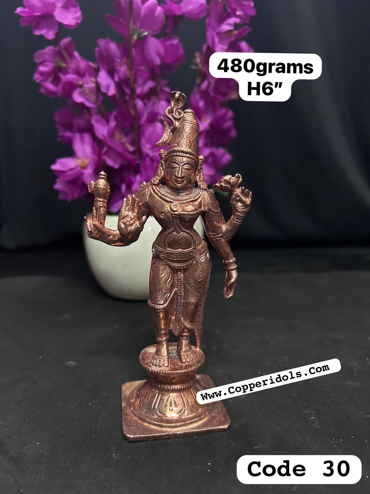 Copper Casted idol of Ardhanarishwara