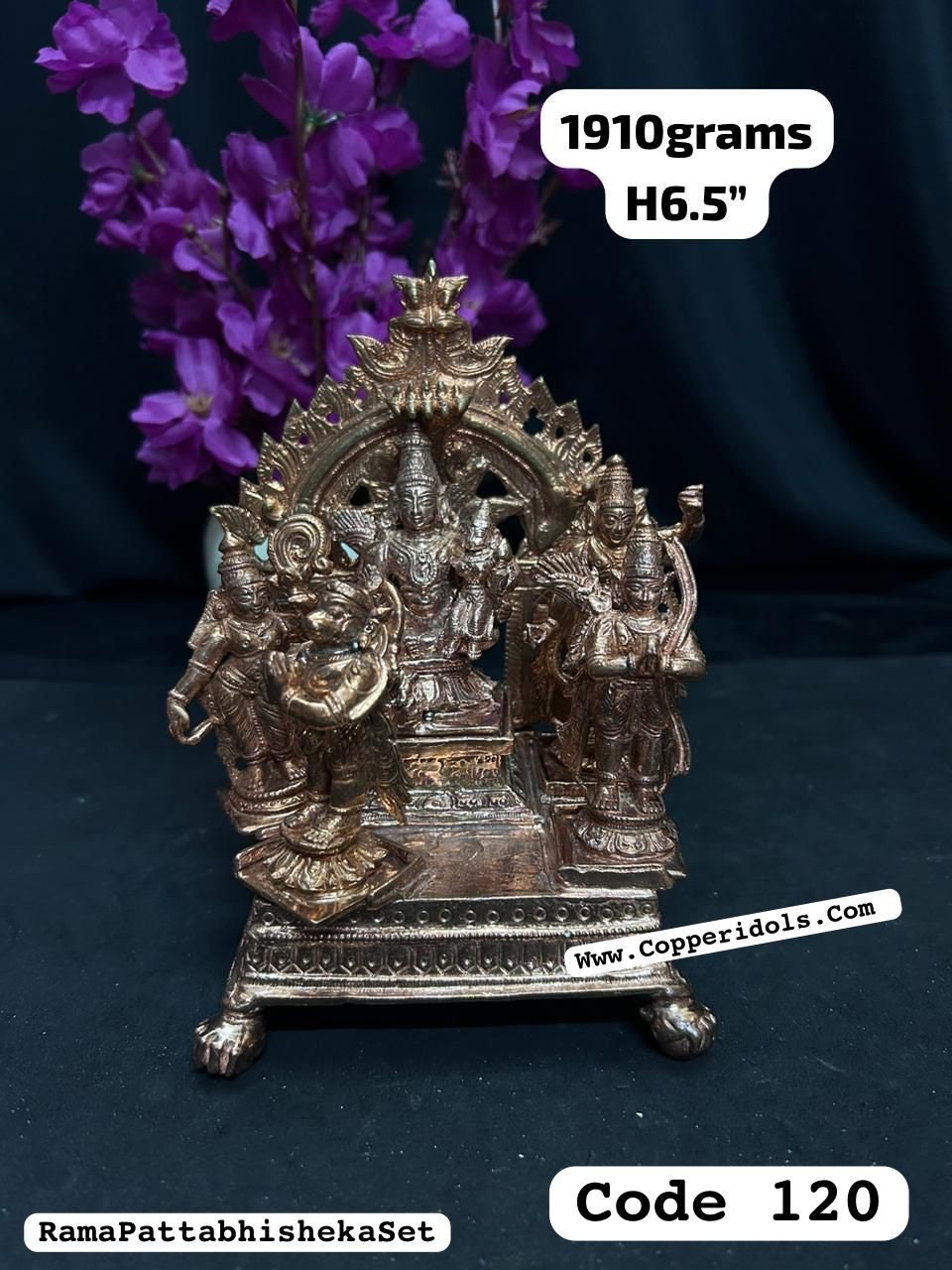 Copper casted idols set of Rama Pattabhisheka