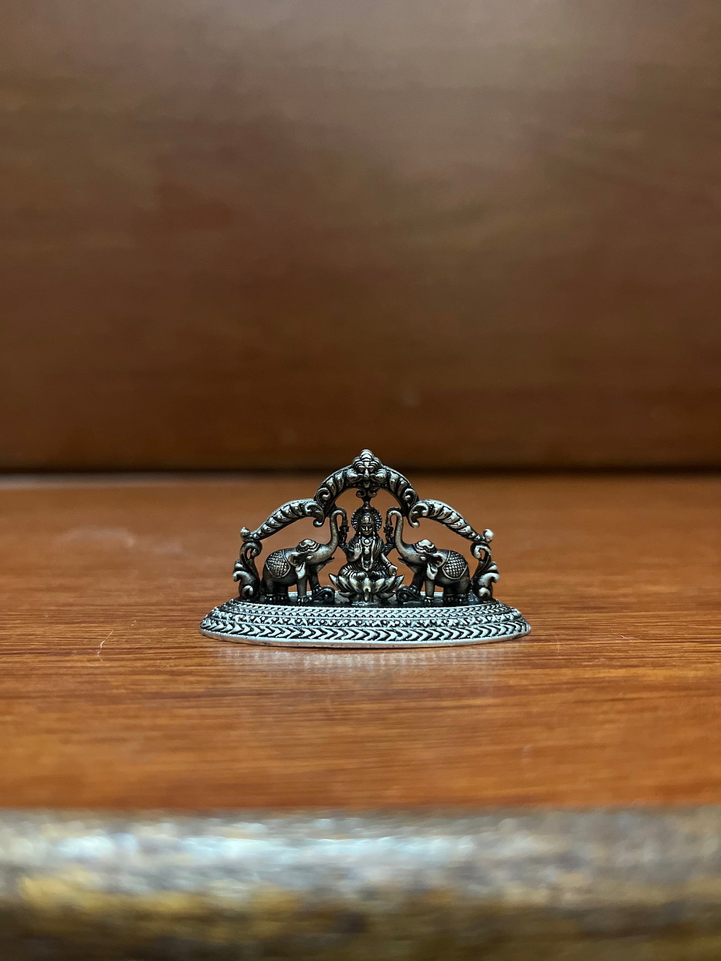 silver casted idol of goddess mahalakshmi