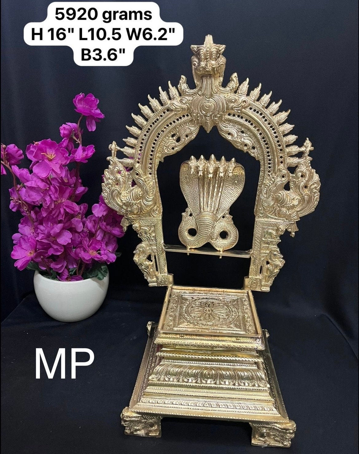 Prasiddh copper idol present panchaloha idol of shivalinga padmasana simha peeta prabhavali / peeta prabhavali