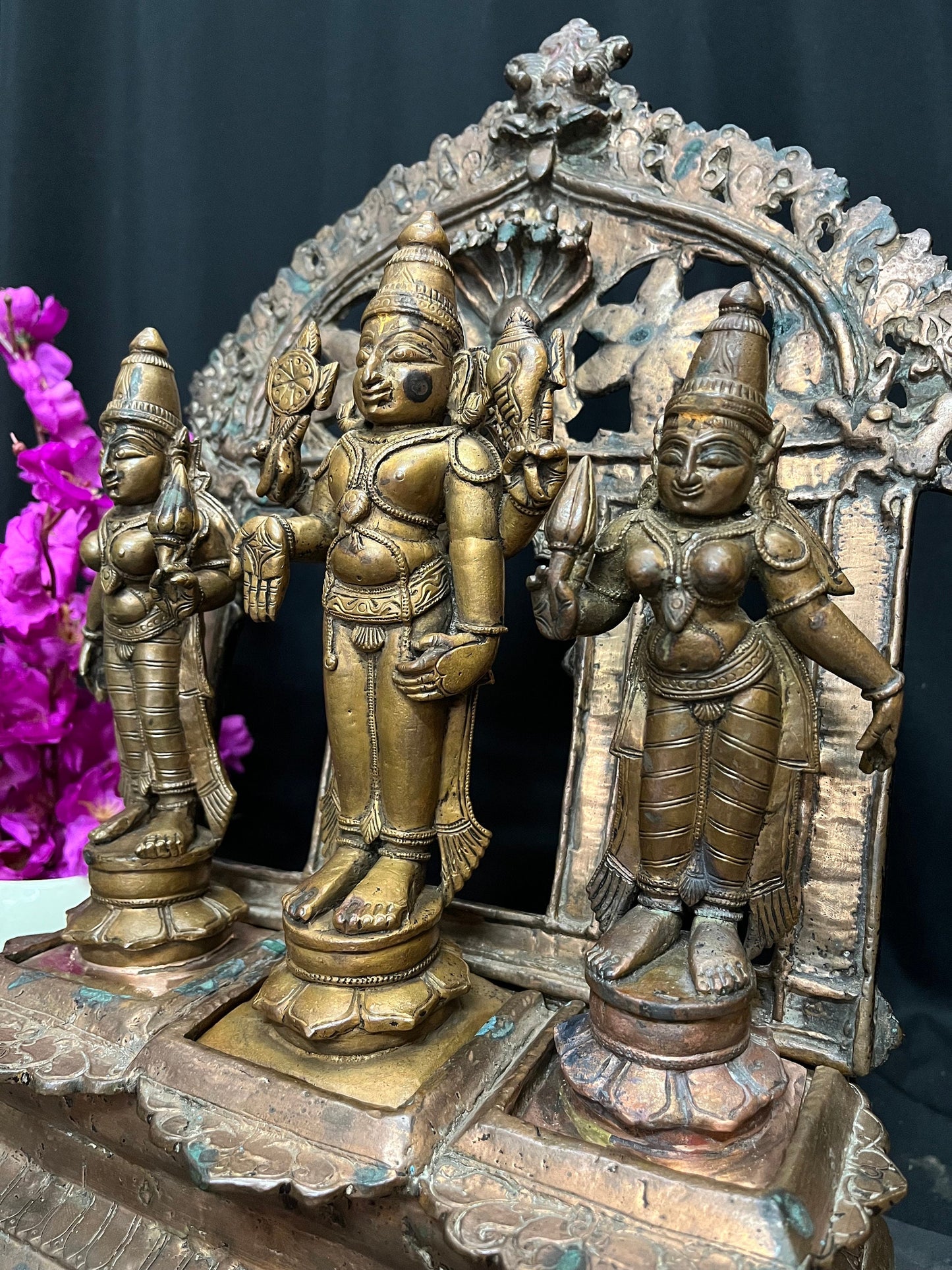 Vintage copper made srinivasa set