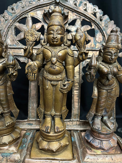 Vintage copper made srinivasa set