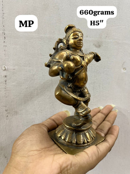 Vintage bronze cast butter ball krishna navaneeta krishna