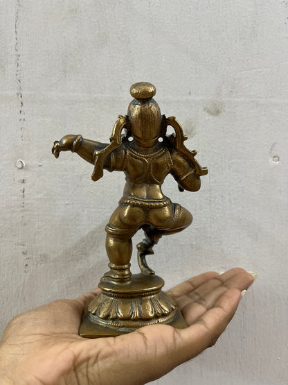 Vintage bronze cast butter ball krishna navaneeta krishna