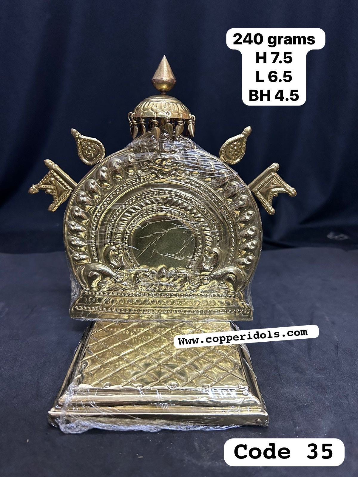 brass handcrafted hand embossed peeta prabhavali