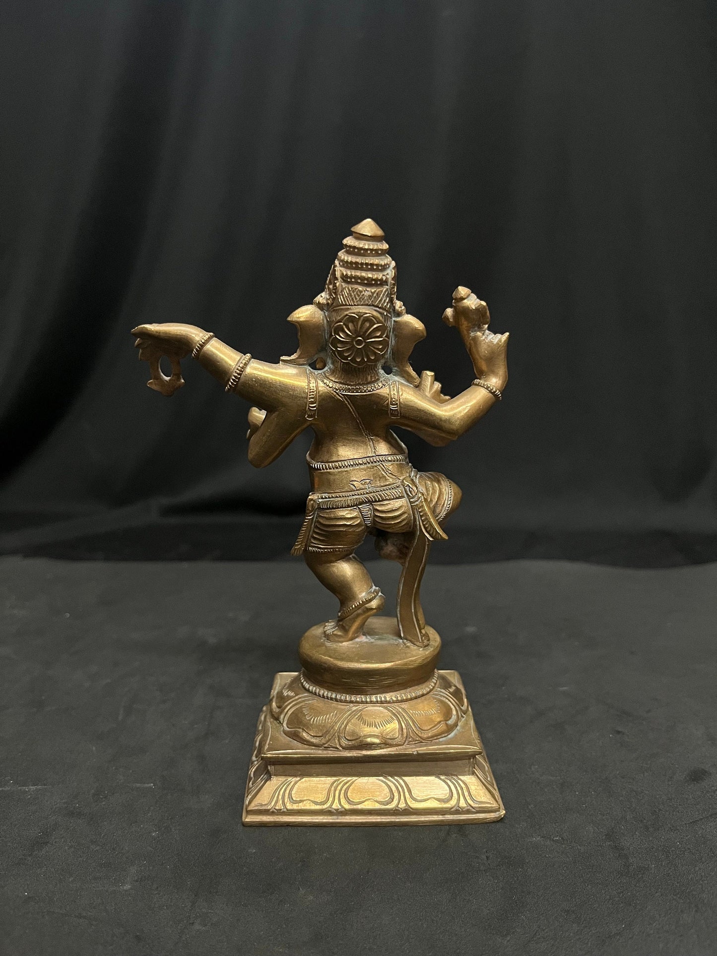 vintage bronze cast narthana ganapathi from south india