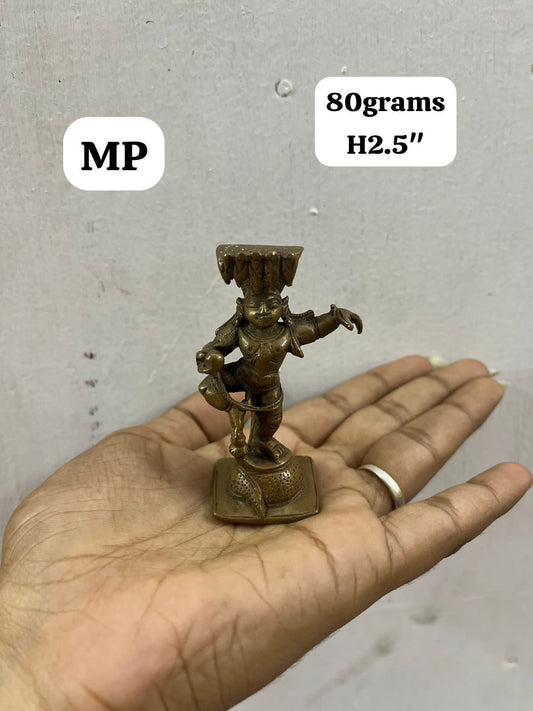 Vintage copper cast kalinga narthana krishna