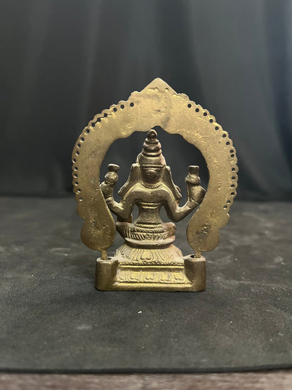 vintage brass cast lakshmi idol