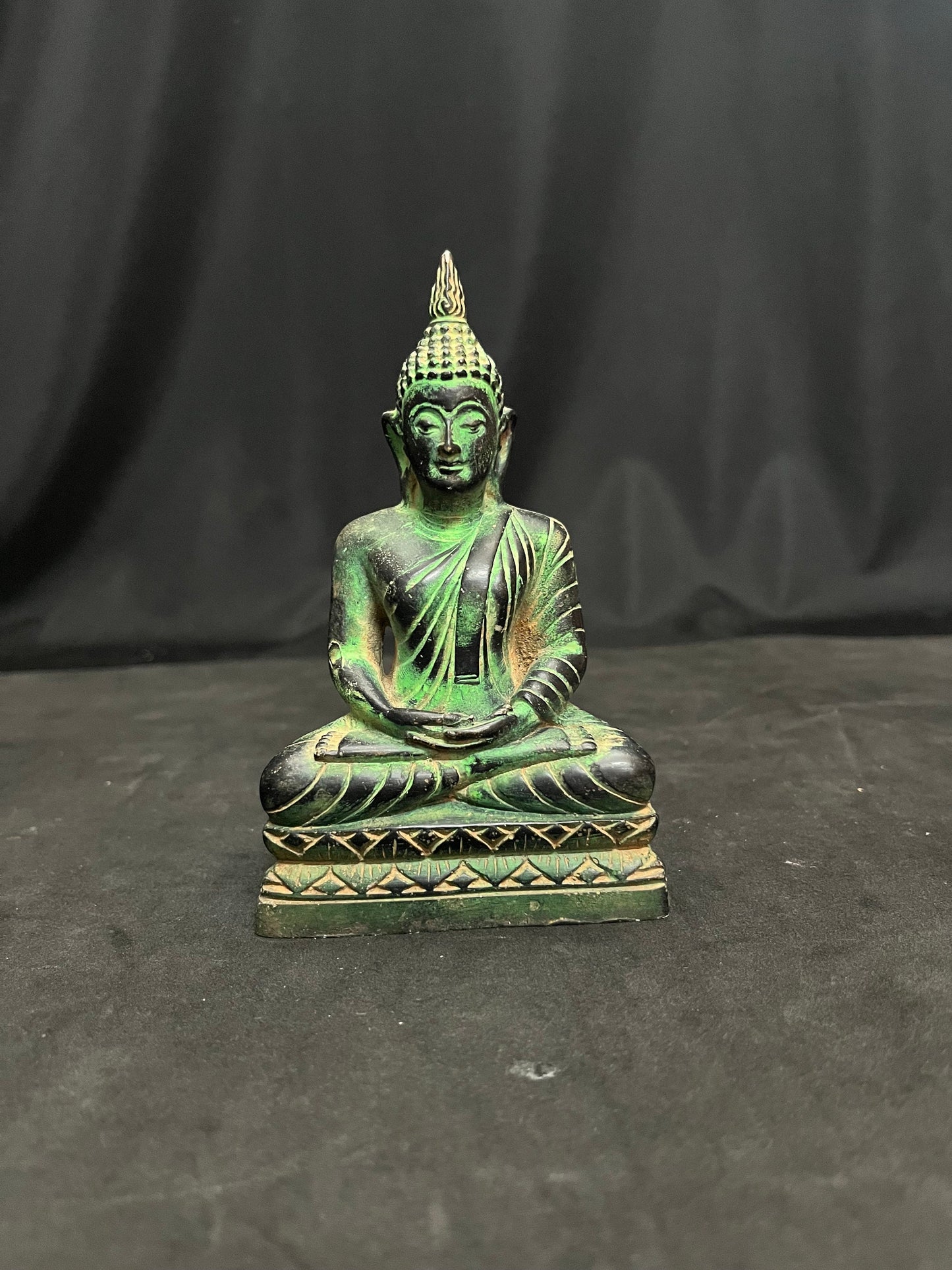 vintage wooden powder made buddha figurine