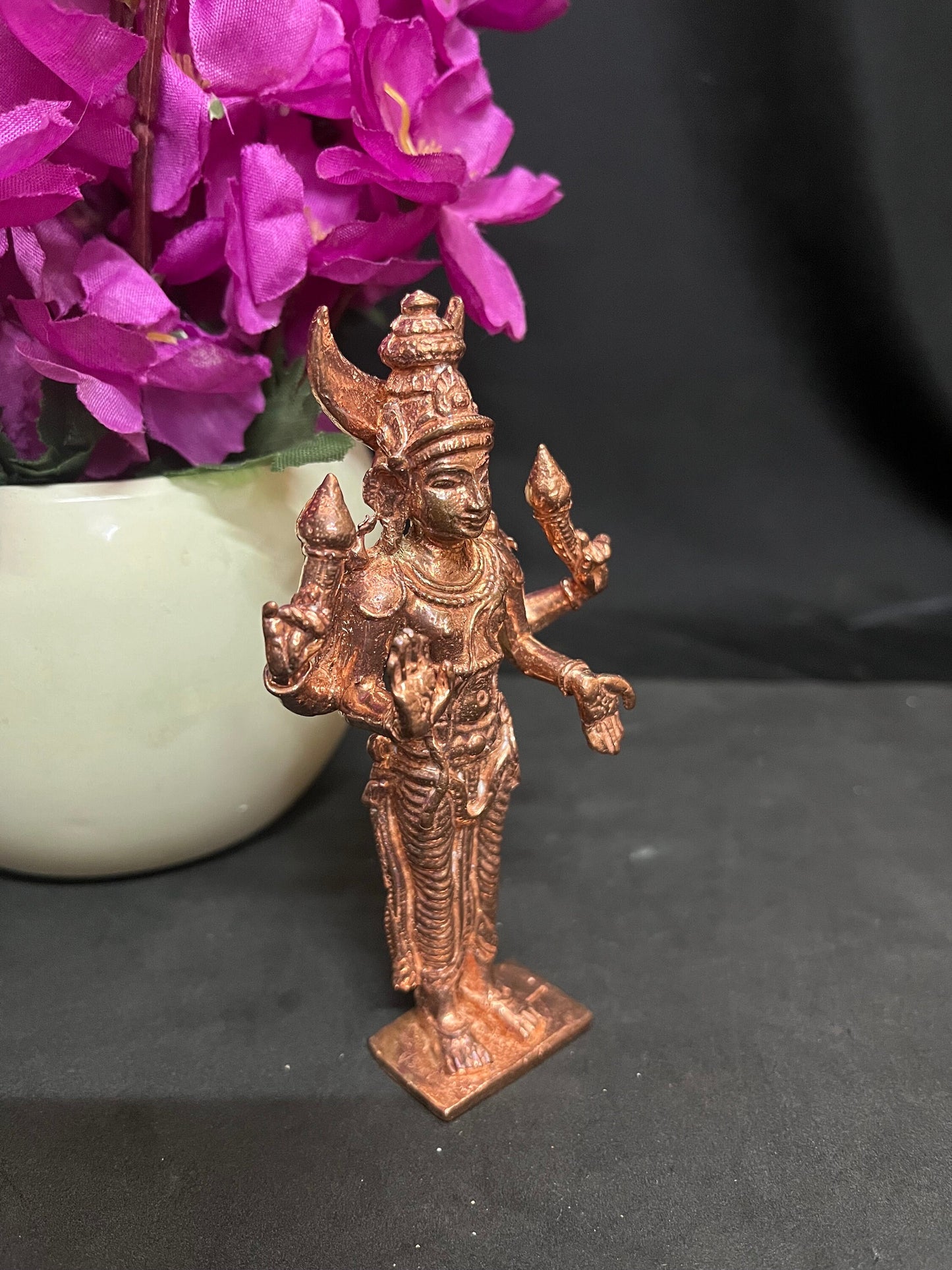 Copper idol of Sri Chandra Graha moorthy Navagraha moorthy