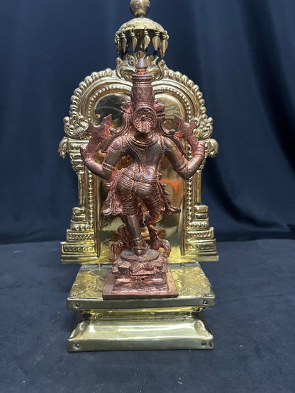 Copper made Venugopala moorthy on a brass peetam