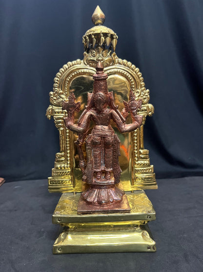 Copper made idol of Sri ranganatha Swamy on a brass peetam