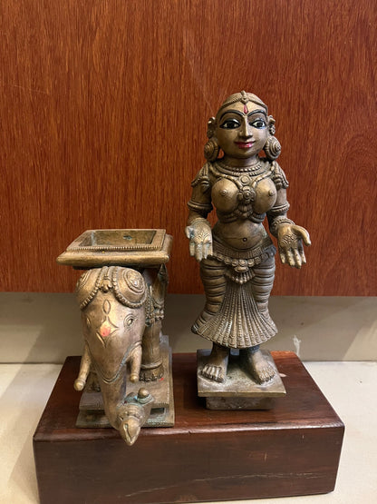 Vintage Bronze cast gaja Gowri Idol