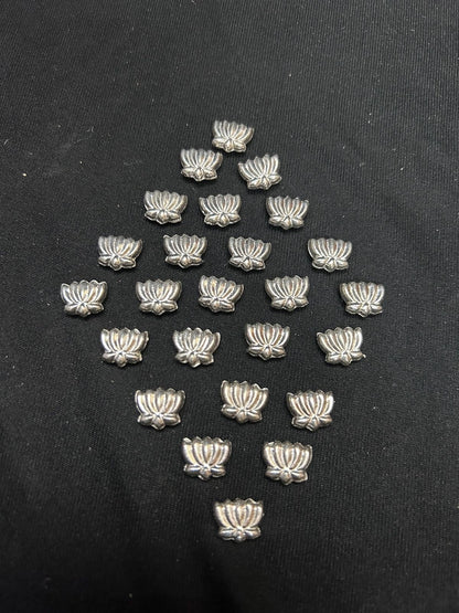 Silver miniature lotus used for archana/ pooja purposes 25 nos